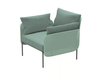 BLOOM 1202 - Fabric armchair with armrests by Et al. - view 2